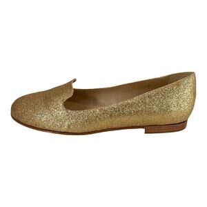 MR & MRS YUO Italy Loafers Flats Gold Glitter Women's Size 7.5 New